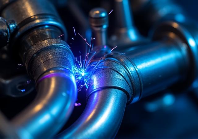 カスタムチタンマフラーの溶接部