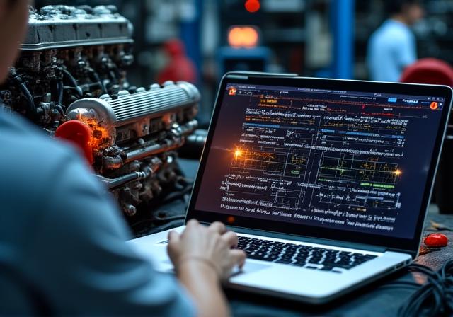 精密なエンジンチューニング作業