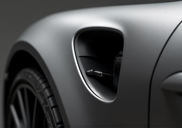 サテンマットの質感を備えたスポーツカー